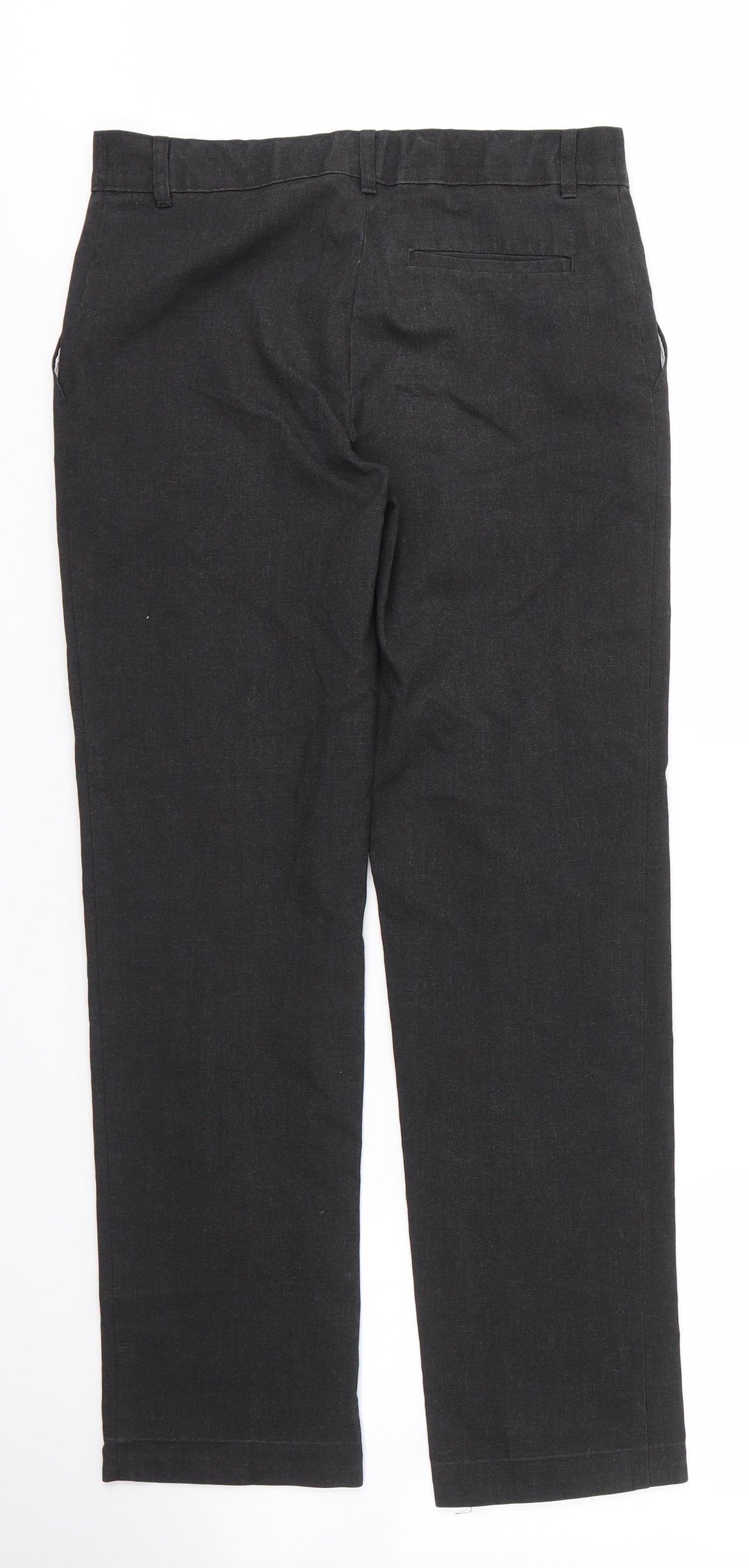 M&S Boys Grey  Polyester Capri Trousers Size 12 Years L27 in Regular Zip