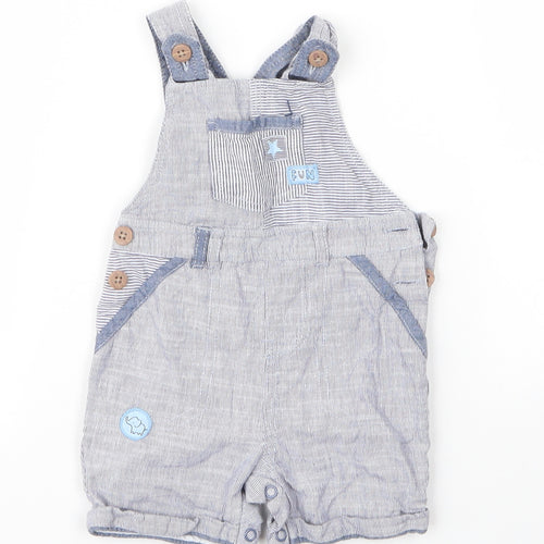 George Boys Blue  Cotton Dungaree One-Piece Size 3-6 Months  Button