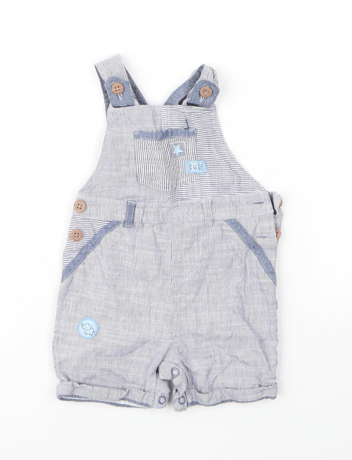 George Boys Blue  Cotton Dungaree One-Piece Size 3-6 Months  Button
