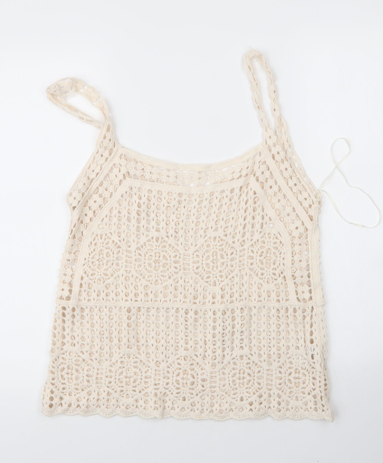 Matalan Womens Beige  Cotton Camisole Blouse Size 12 V-Neck