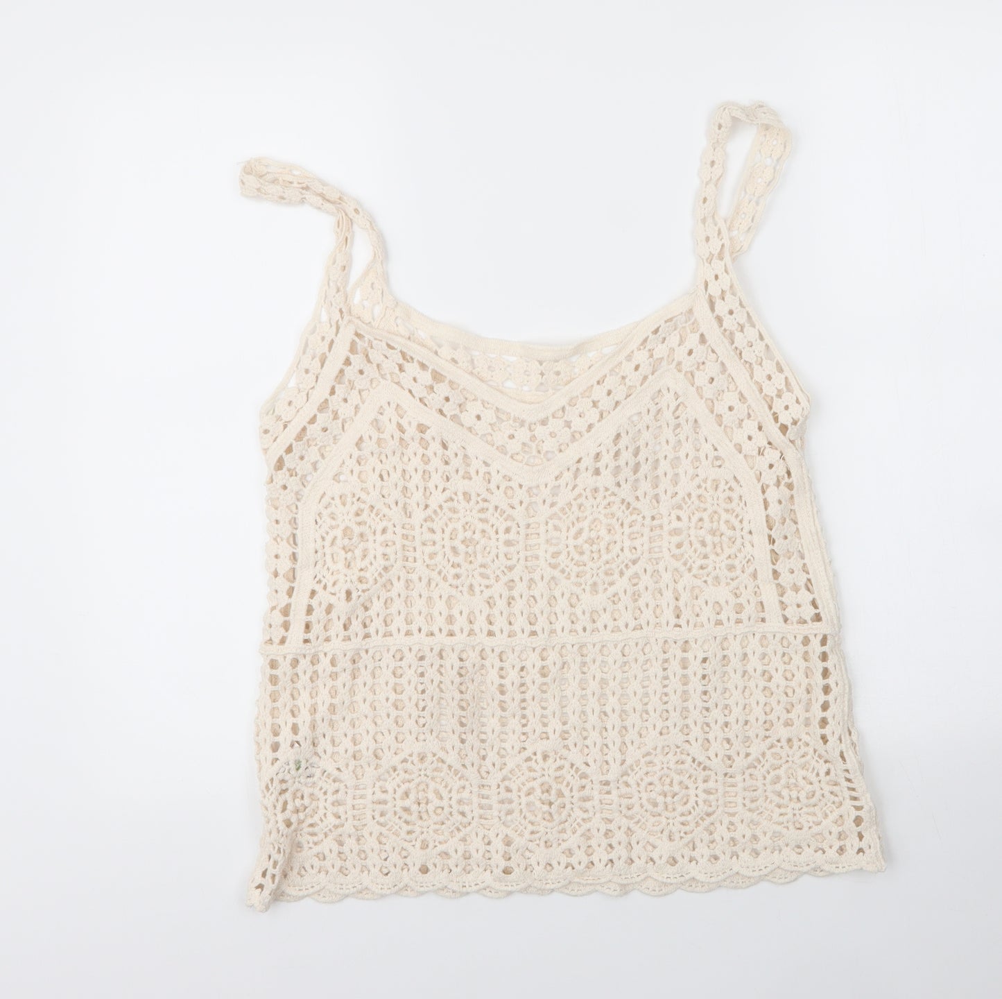 Matalan Womens Beige  Cotton Camisole Blouse Size 12 V-Neck