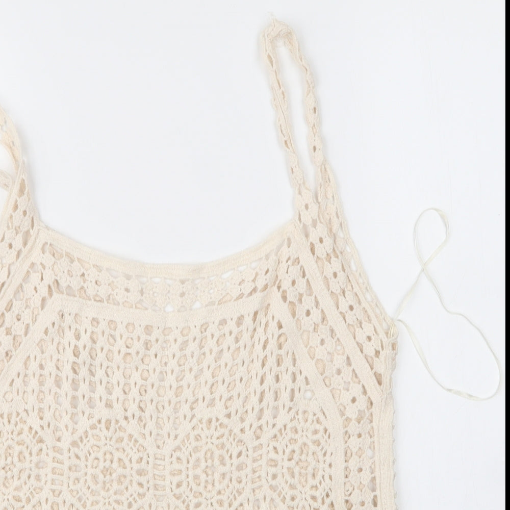 Matalan Womens Beige  Cotton Camisole Blouse Size 12 V-Neck