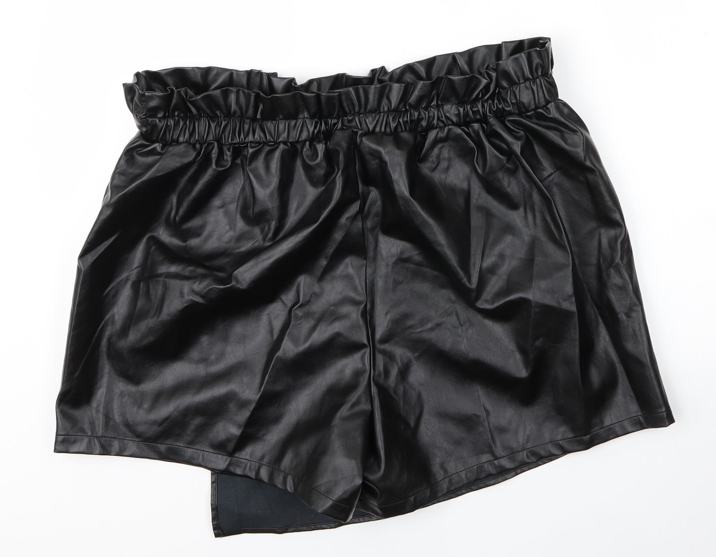 SheIn Womens Black  Polyurethane A-Line Skort Size 3XL  Regular