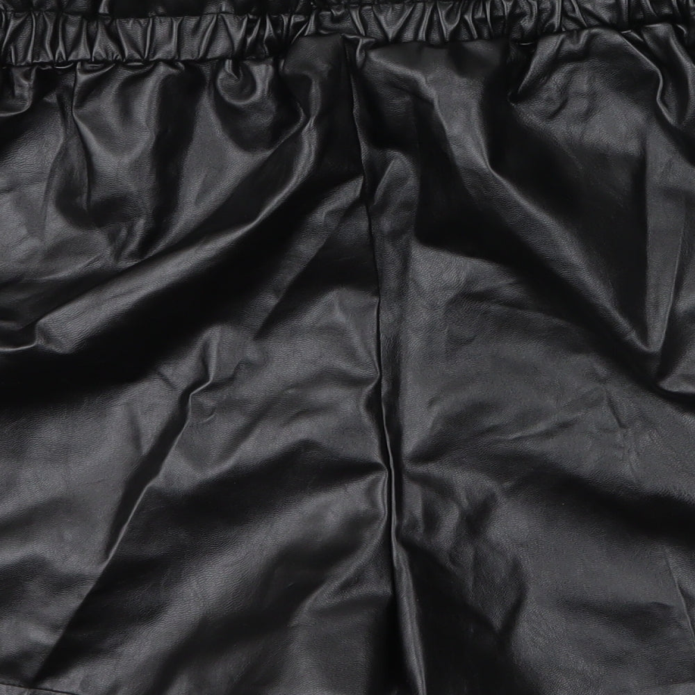 SheIn Womens Black  Polyurethane A-Line Skort Size 3XL  Regular