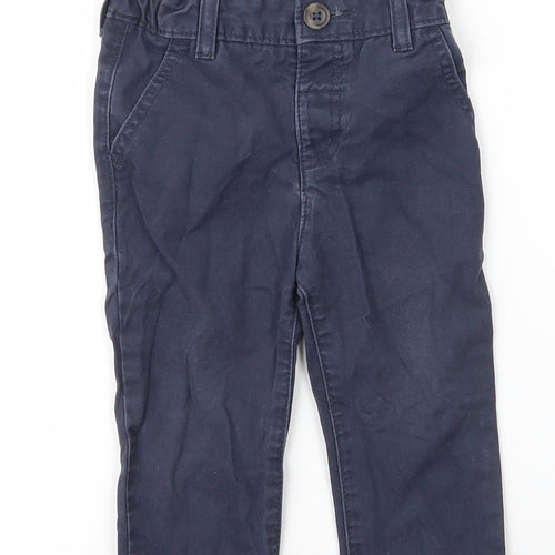 M&S Boys Blue  Cotton Capri Jeans Size 12 Months  Button