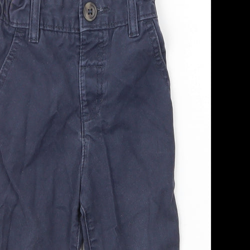 M&S Boys Blue  Cotton Capri Jeans Size 12 Months  Button