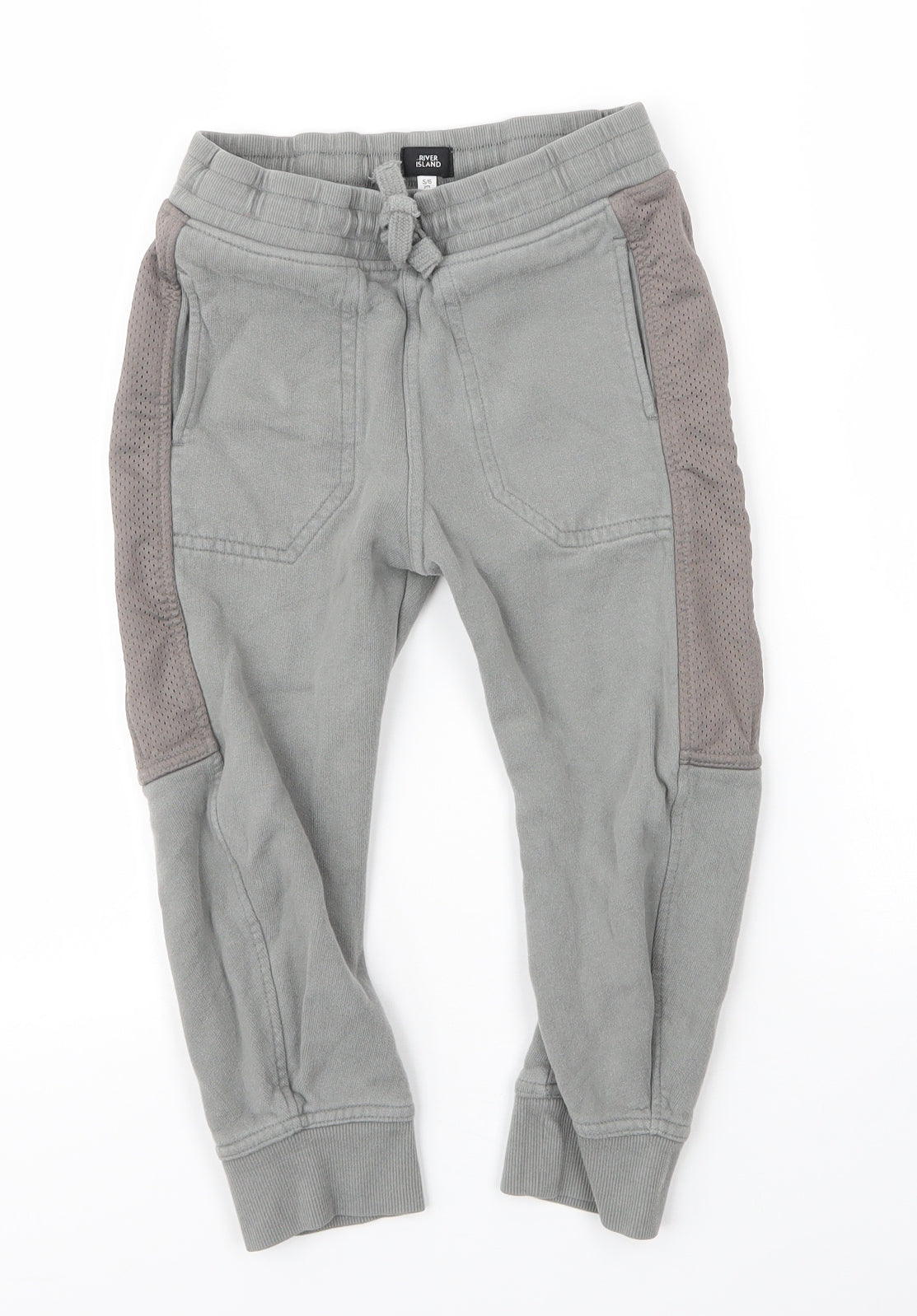 River Island Boys Grey  Cotton Sweatpants Trousers Size 5 Years  Regular Drawstring