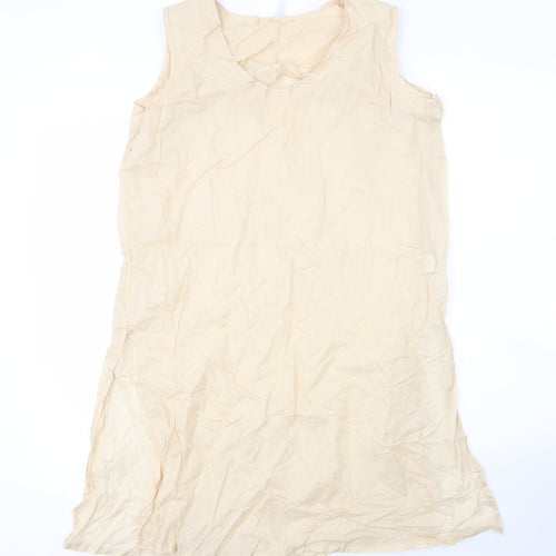Working Woman Womens Beige  Cotton Shift  Size 12  V-Neck