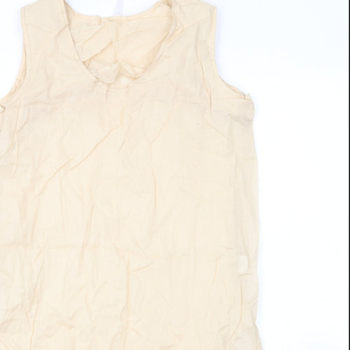 Working Woman Womens Beige  Cotton Shift  Size 12  V-Neck