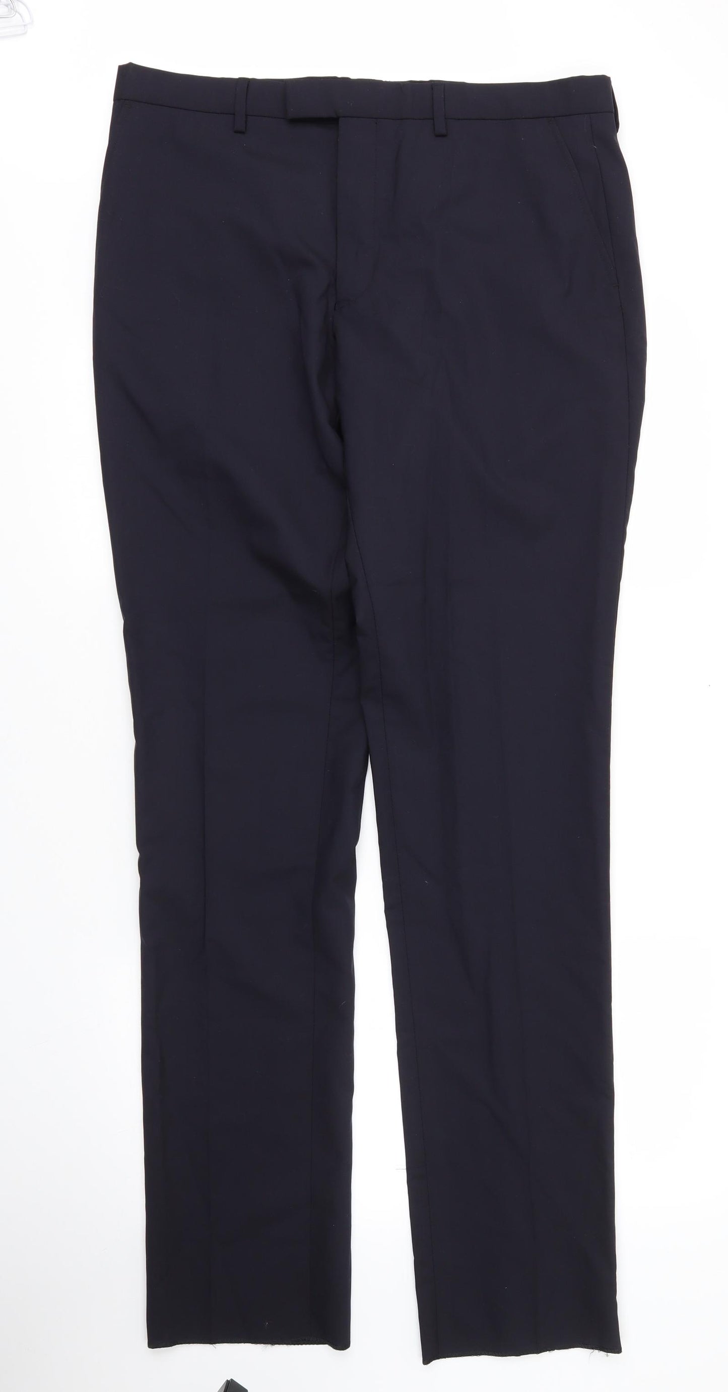 TM LEWIN Womens Blue  Wool Trousers  Size 36 in L36 in Regular Zip