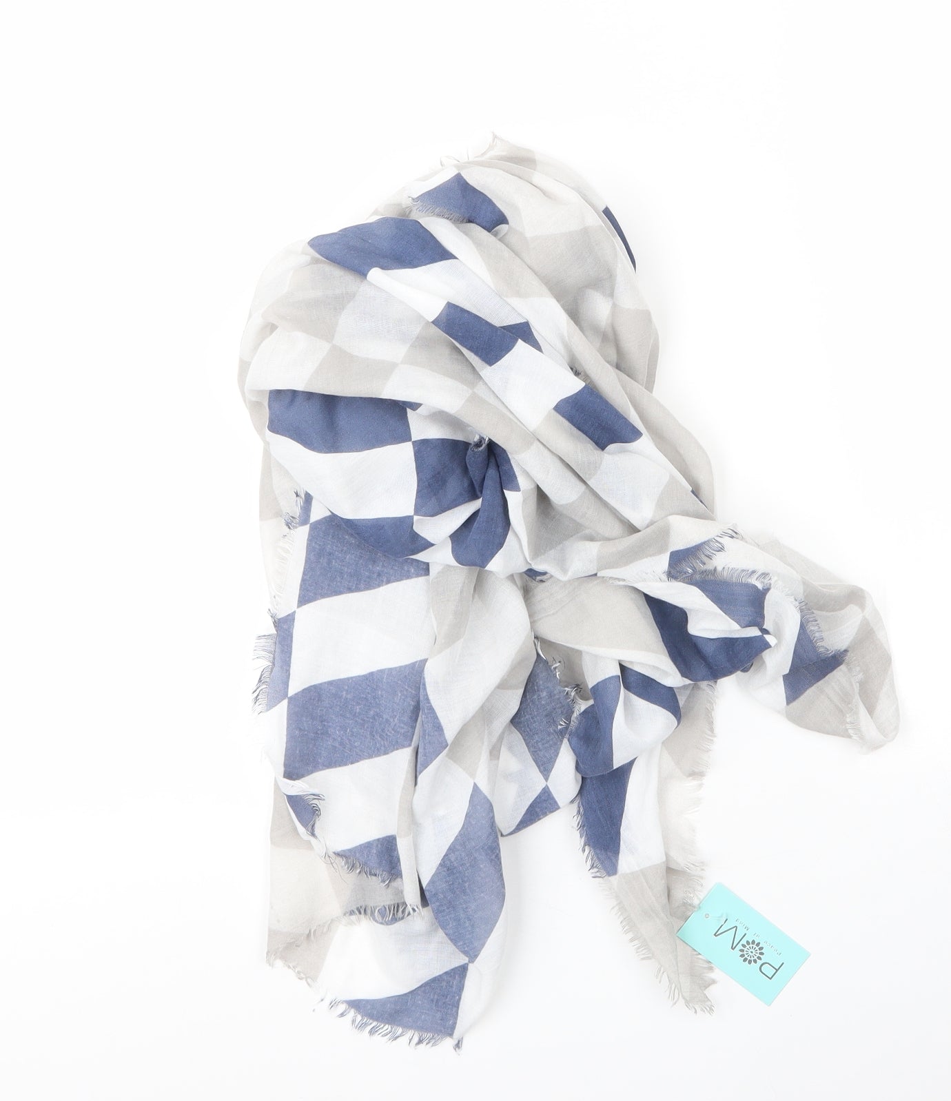 Peace of Mind Unisex White Geometric Viscose  Scarf