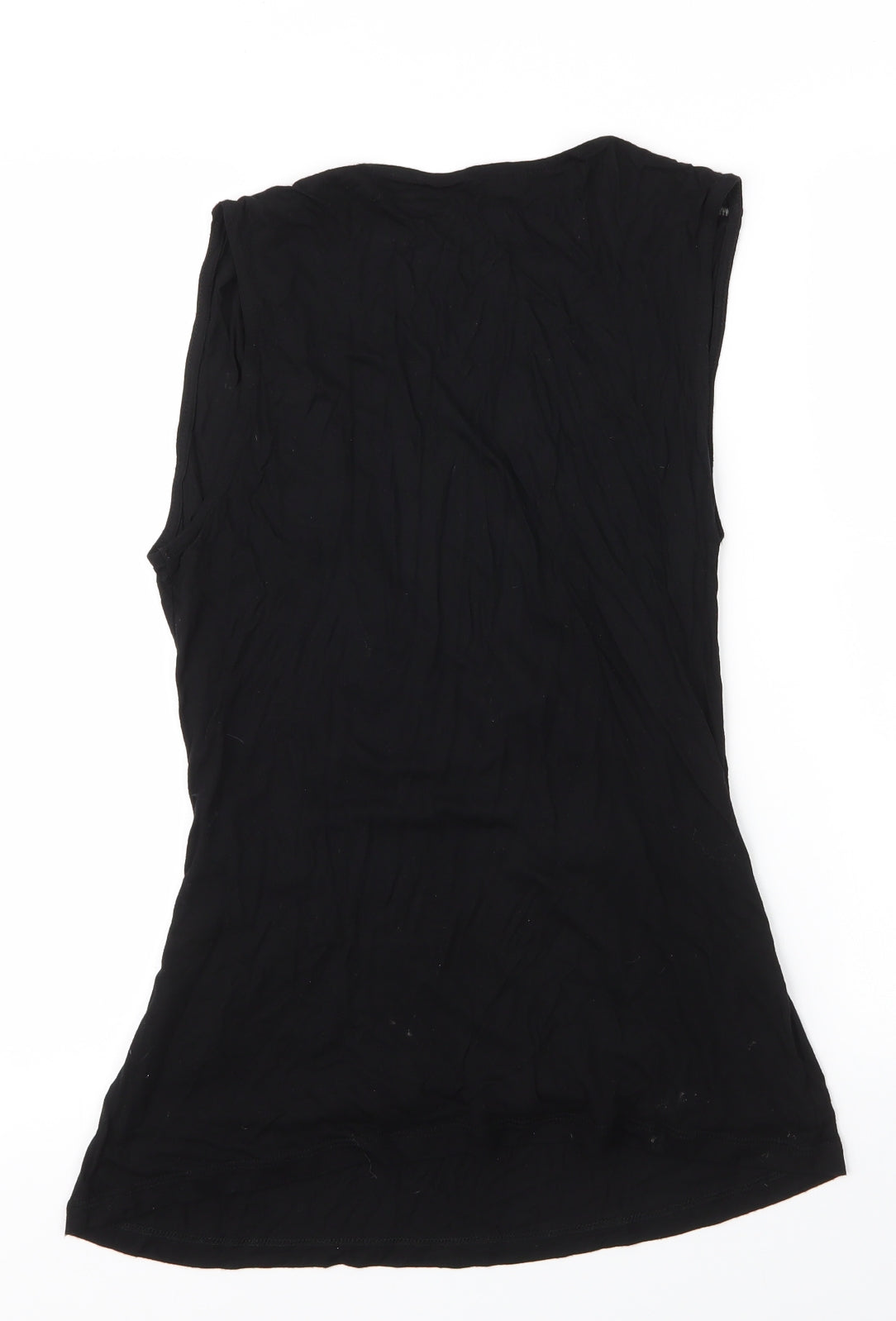 LASCANA Womens Black  Viscose Basic Blouse Size S Scoop Neck