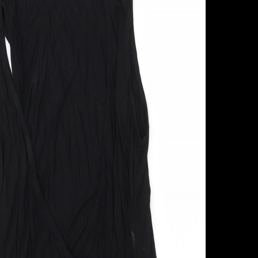 LASCANA Womens Black  Viscose Basic Blouse Size S Scoop Neck