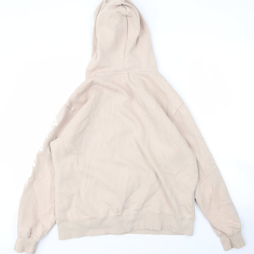 H&M Womens Beige  Cotton Pullover Hoodie Size M