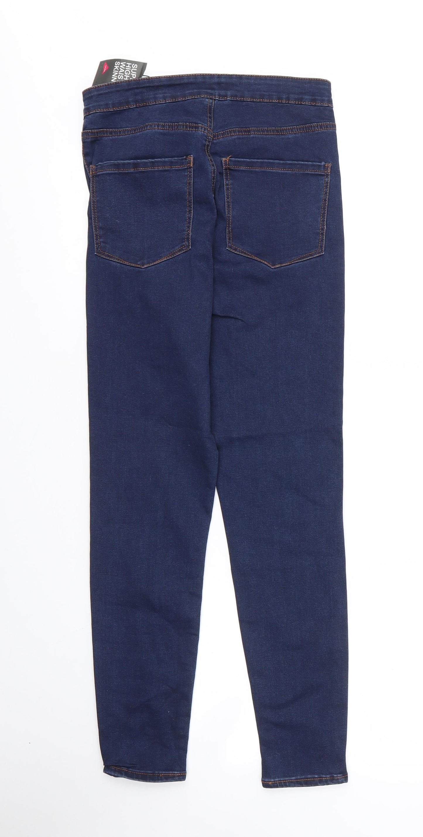 Primark Womens Blue  Cotton Skinny Jeans Size 10 L28 in Regular Zip