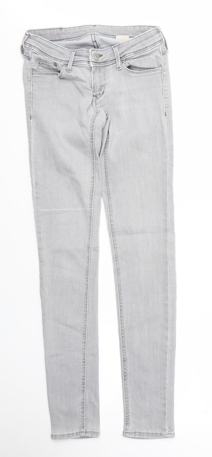 H&M Womens Grey Skinny Jeans Size 26 L31 in Zip