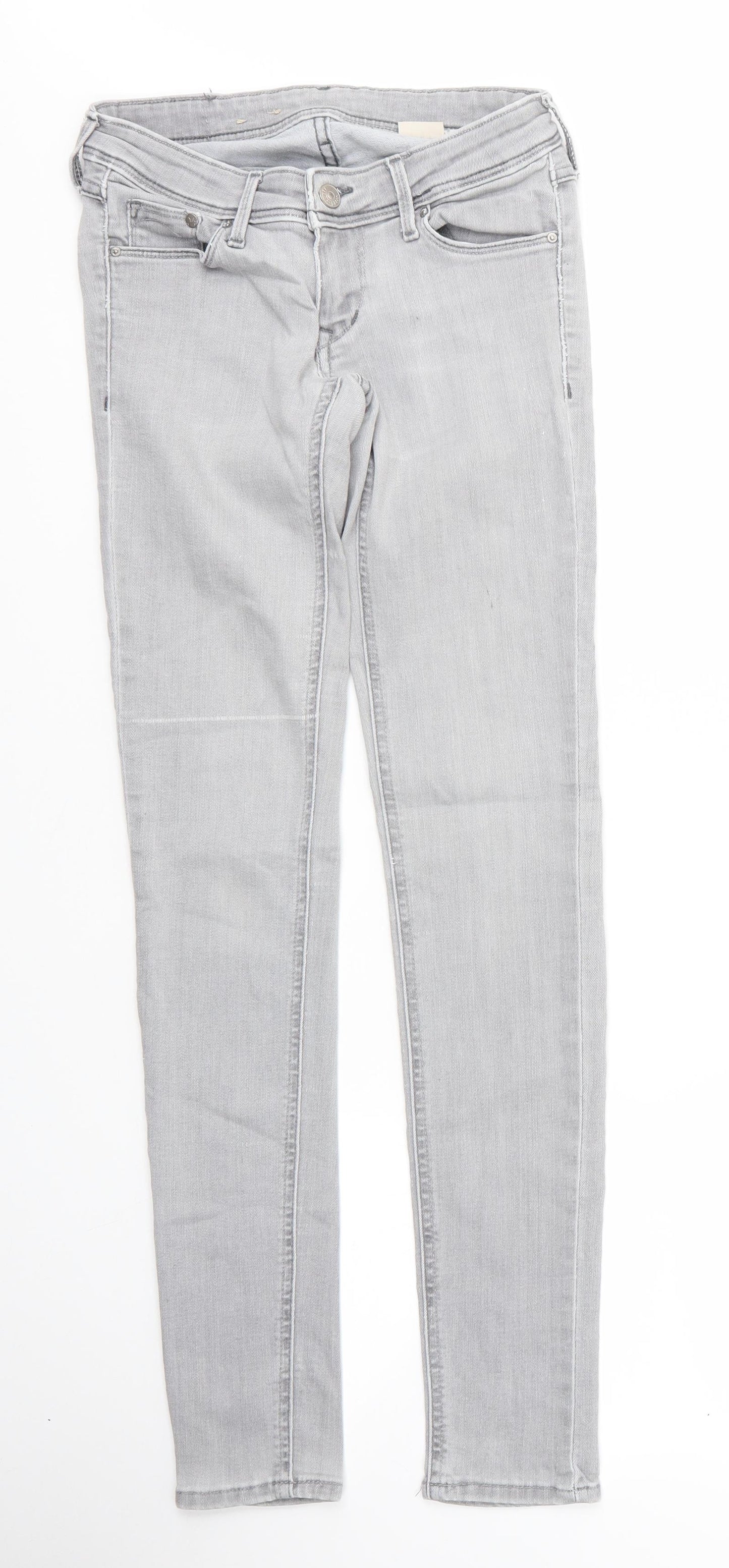H&M Womens Grey   Skinny Jeans Size 26 L31 in  Zip
