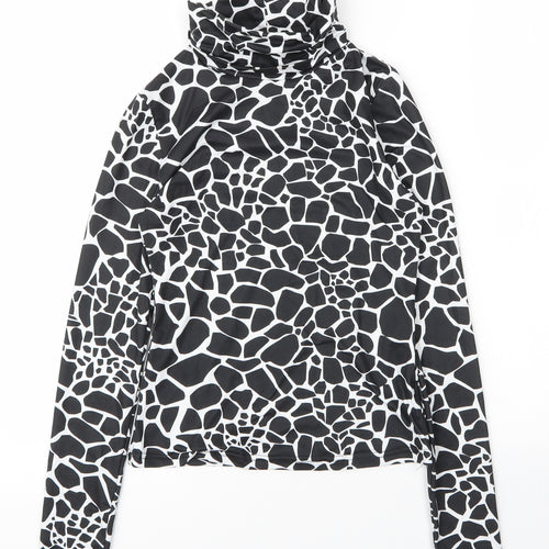 SheIn Womens Beige Animal Print Polyester Basic T-Shirt Size XS Roll Neck - Giraffe Print