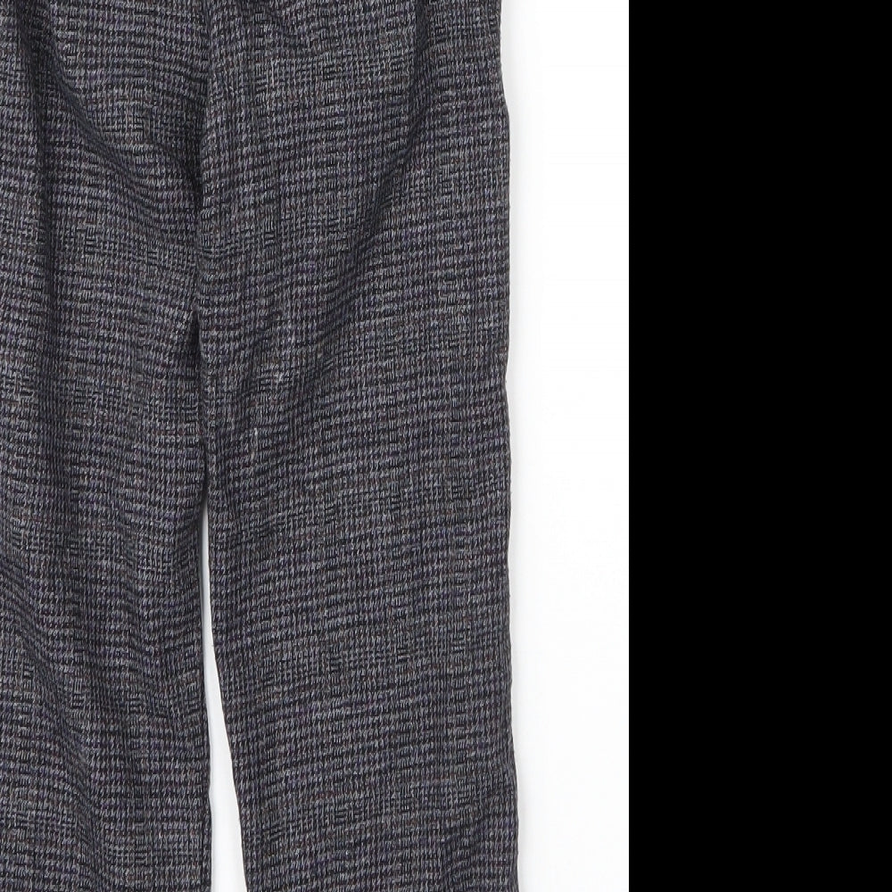 Zara Boys Blue Plaid Viscose Capri Trousers Size 6 Years  Regular Drawstring