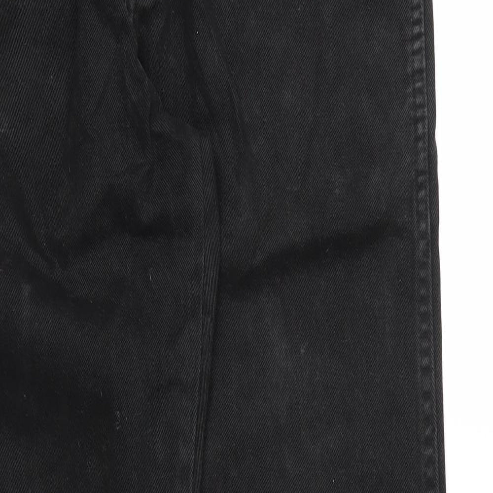 Wrangler Mens Black  Cotton Straight Jeans Size 32 in L31 in Regular Zip