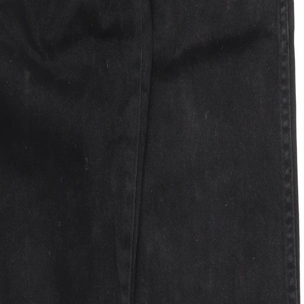 Wrangler Mens Black  Cotton Straight Jeans Size 32 in L31 in Regular Zip
