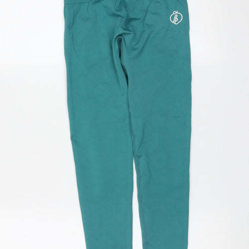 Preworn Womens Green  Polyester Blend Cropped Leggings Size 24 in L23 in Extra-Slim