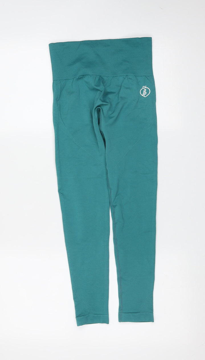 Preworn Womens Green  Polyester Blend Cropped Leggings Size 24 in L23 in Extra-Slim