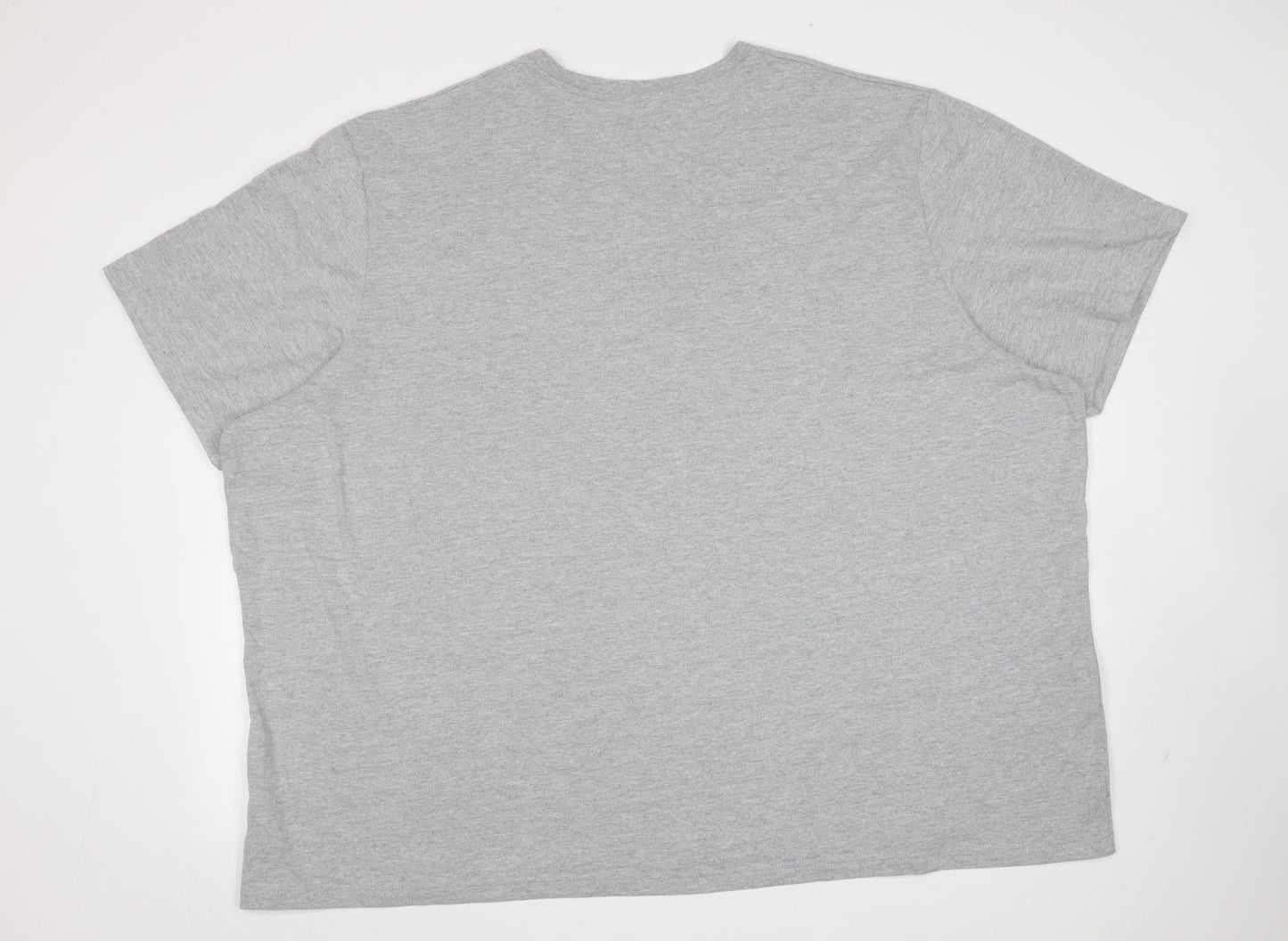 CAPSULE Mens Grey  Cotton  T-Shirt  V-Neck  - 5XL
