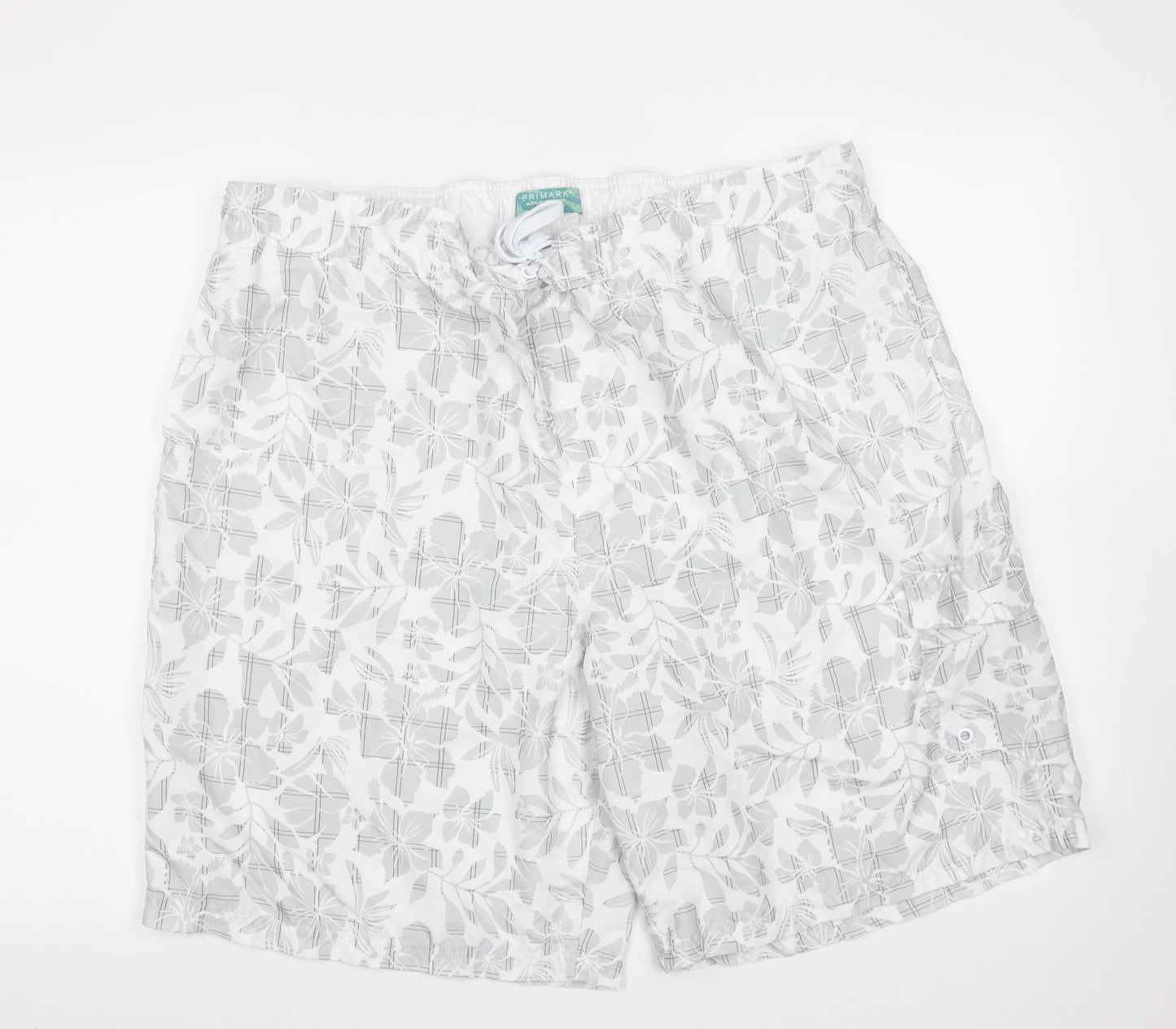 Primark Mens Grey Floral Polyester Bermuda Shorts Size 3XL L10 in Regular