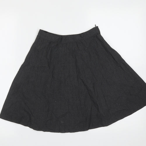 George Girls Grey  Polyester A-Line Skirt Size 9-10 Years  Regular  - pleated, school