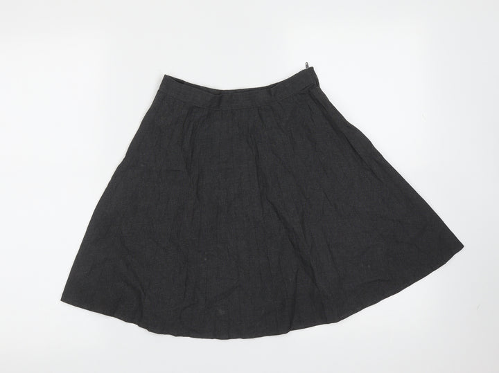 George Girls Grey Polyester A-Line Skirt Size 9-10 Years Regular - pleated, school