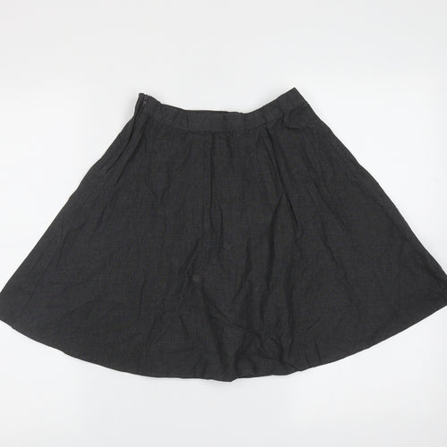 George Girls Grey  Polyester A-Line Skirt Size 9-10 Years  Regular  - pleated, school