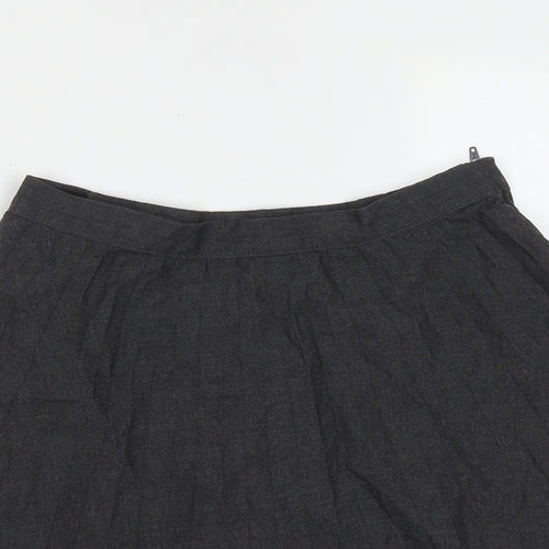 George Girls Grey  Polyester A-Line Skirt Size 9-10 Years  Regular  - pleated, school