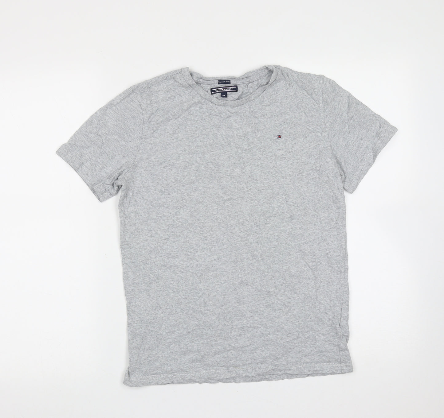 Tommy Hilfiger Boys Grey  Cotton Basic T-Shirt Size 14 Years Round Neck