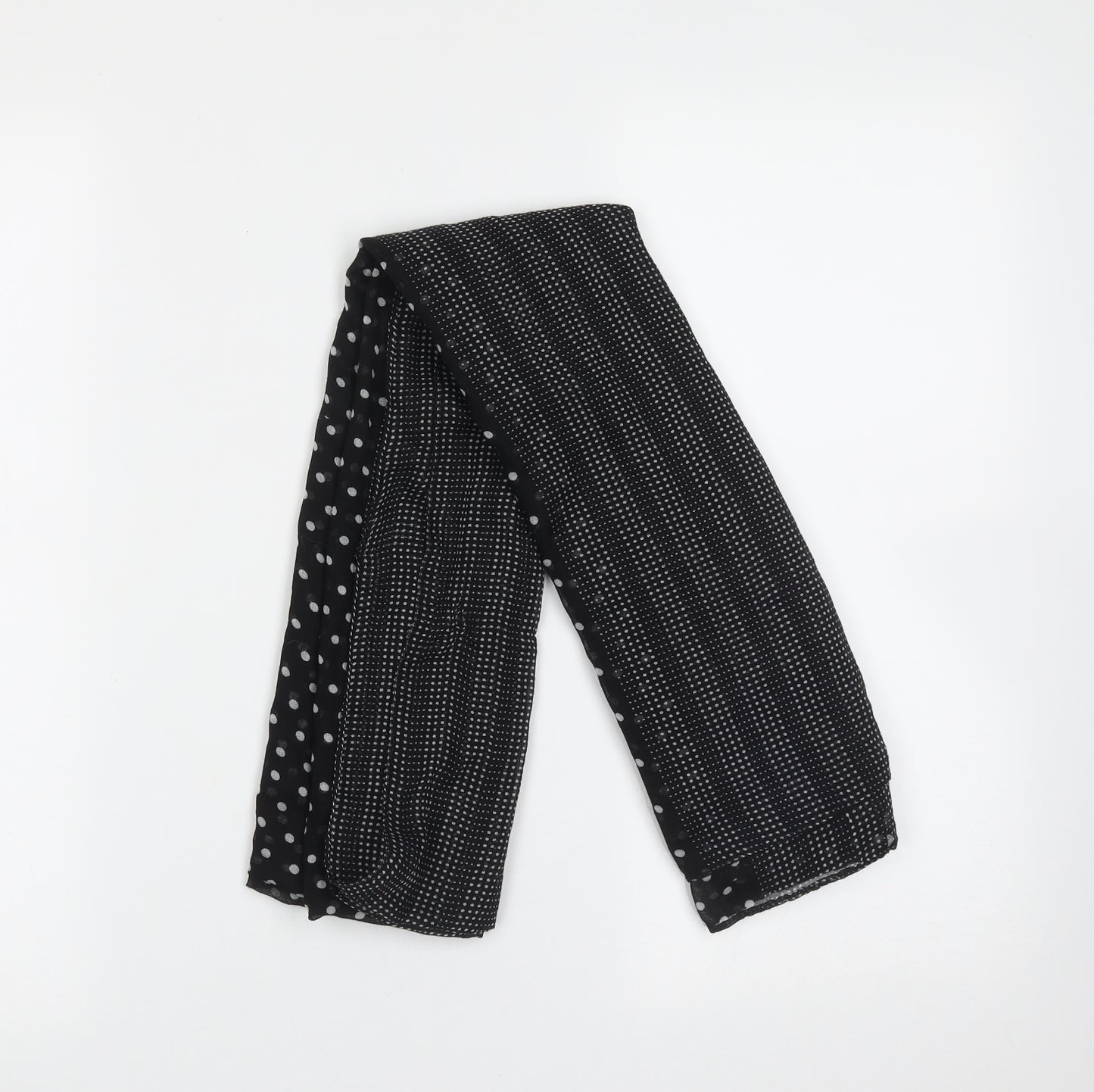 Preworn Womens Black Polka Dot Polyester  Scarf