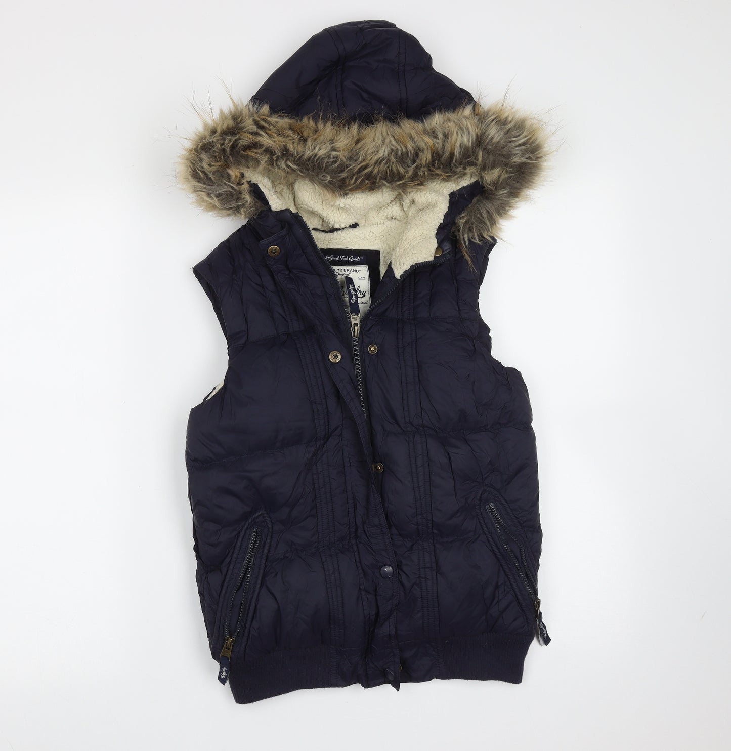 Tokyo Laundry Womens Blue   Gilet Jacket Size 8  Zip