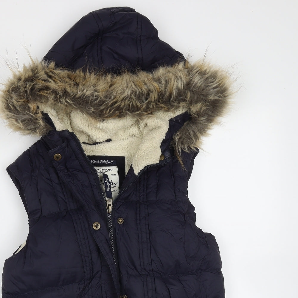 Tokyo Laundry Womens Blue   Gilet Jacket Size 8  Zip