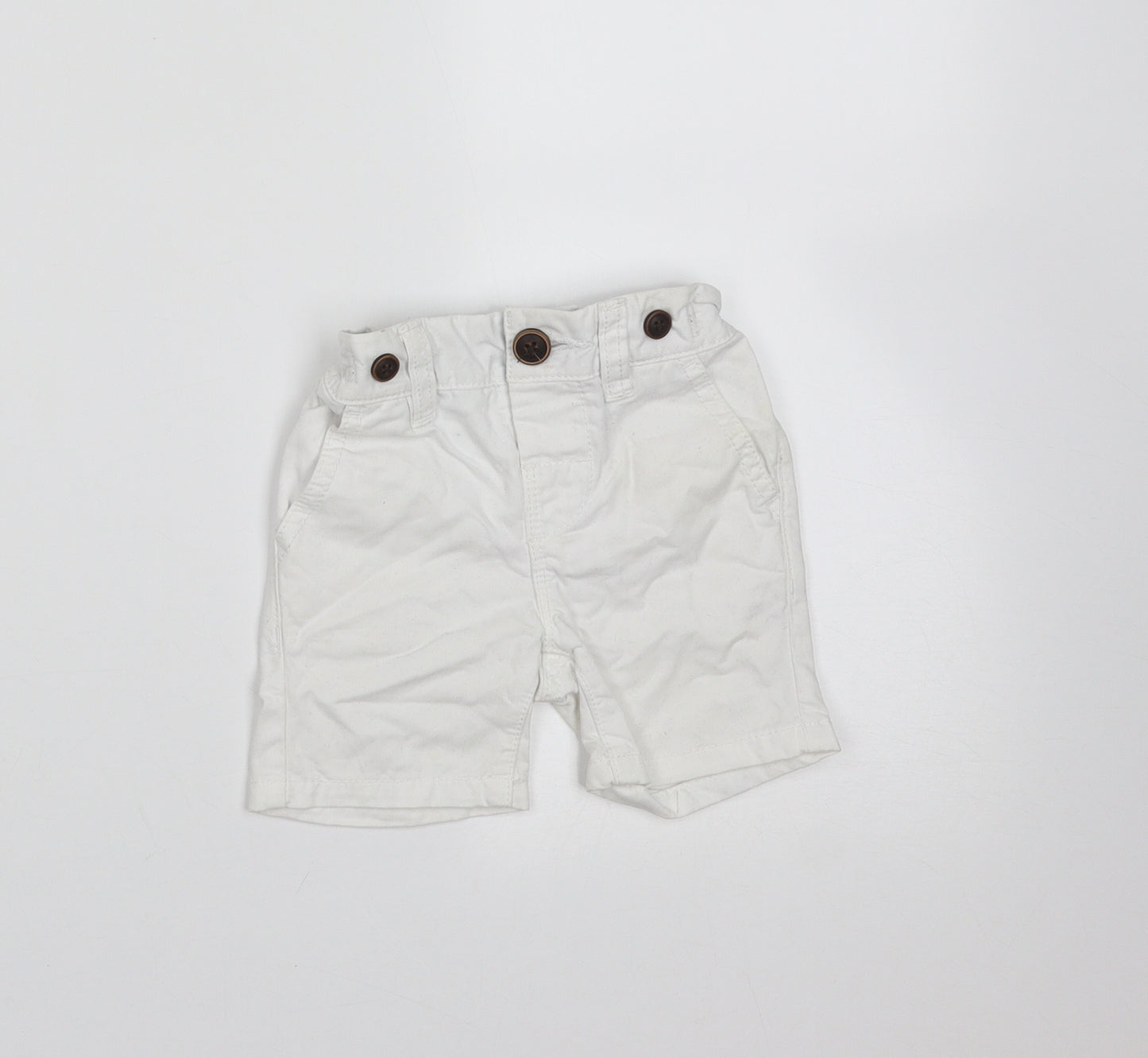 NEXT Baby White  Cotton  Trousers Size 3-6 Months  Zip