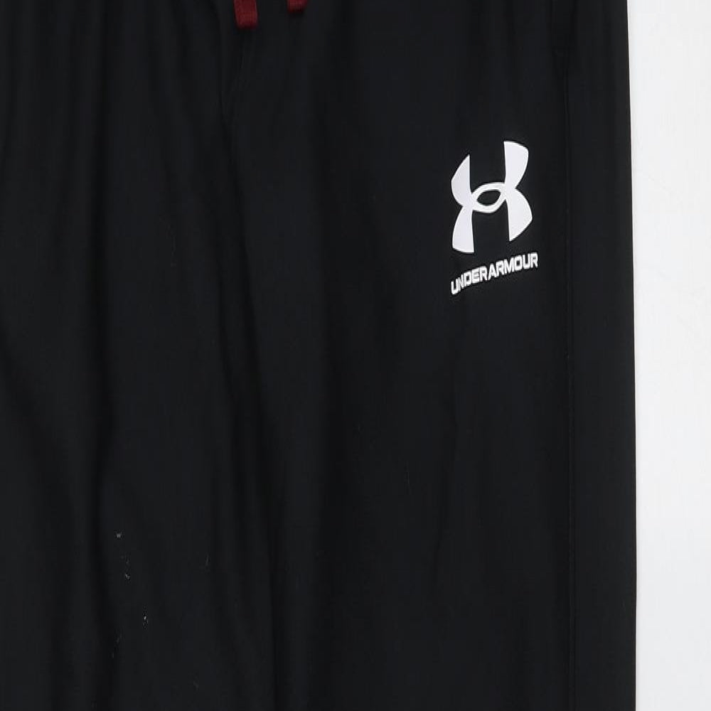 Under armour Mens Black  Polyester Jogger Trousers Size M L30 in Regular Drawstring