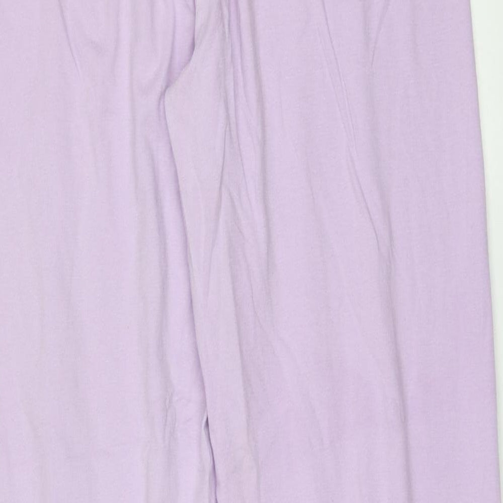 Topshop Womens Purple Solid Cotton  Pyjama Pants Size 10   - heart
