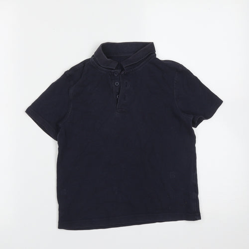 George Boys Blue  Cotton Basic Polo Size 6-7 Years Collared