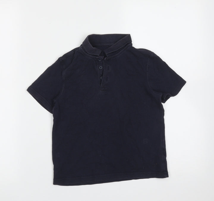 George Boys Blue  Cotton Basic Polo Size 6-7 Years Collared