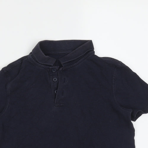 George Boys Blue  Cotton Basic Polo Size 6-7 Years Collared
