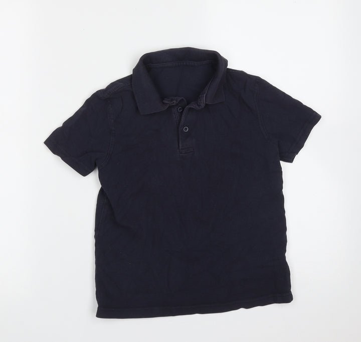 George Boys Blue  Cotton Basic Polo Size 8-9 Years Collared