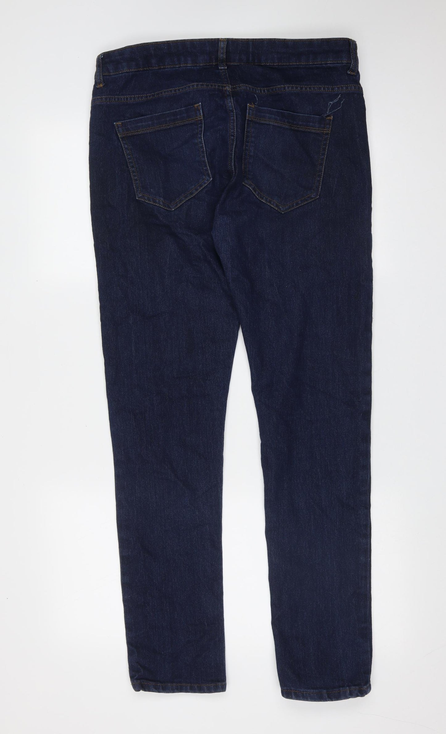 Primark Mens Blue  Cotton Skinny Jeans Size 34 in L32 in Extra-Slim Button
