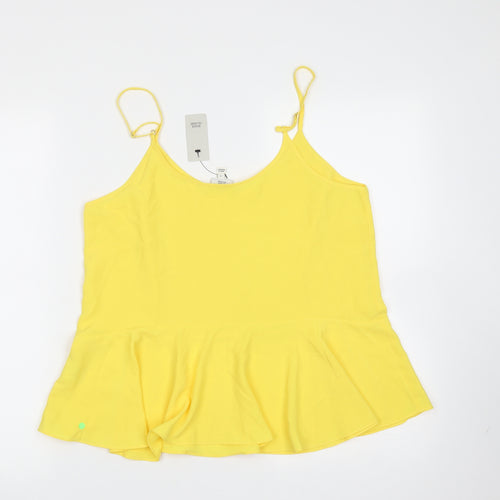 River Island Womens Yellow  Polyester Camisole Blouse Size 12 Round Neck