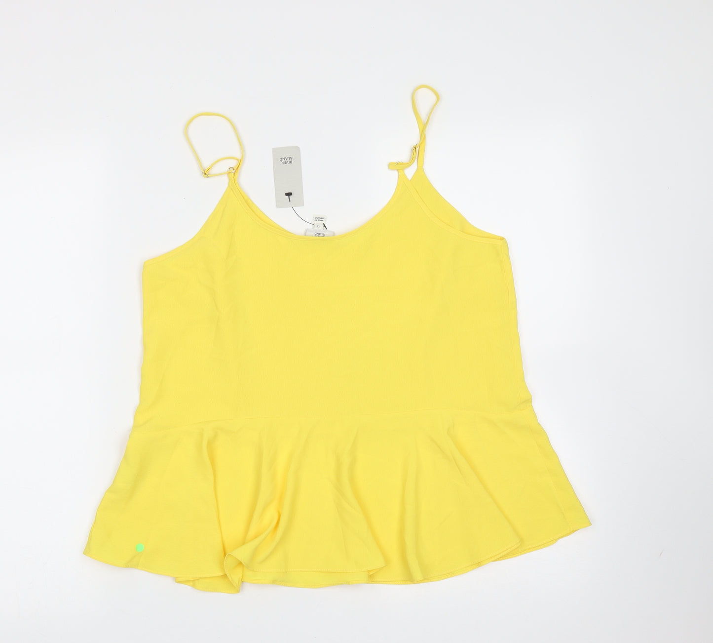 River Island Womens Yellow  Polyester Camisole Blouse Size 12 Round Neck
