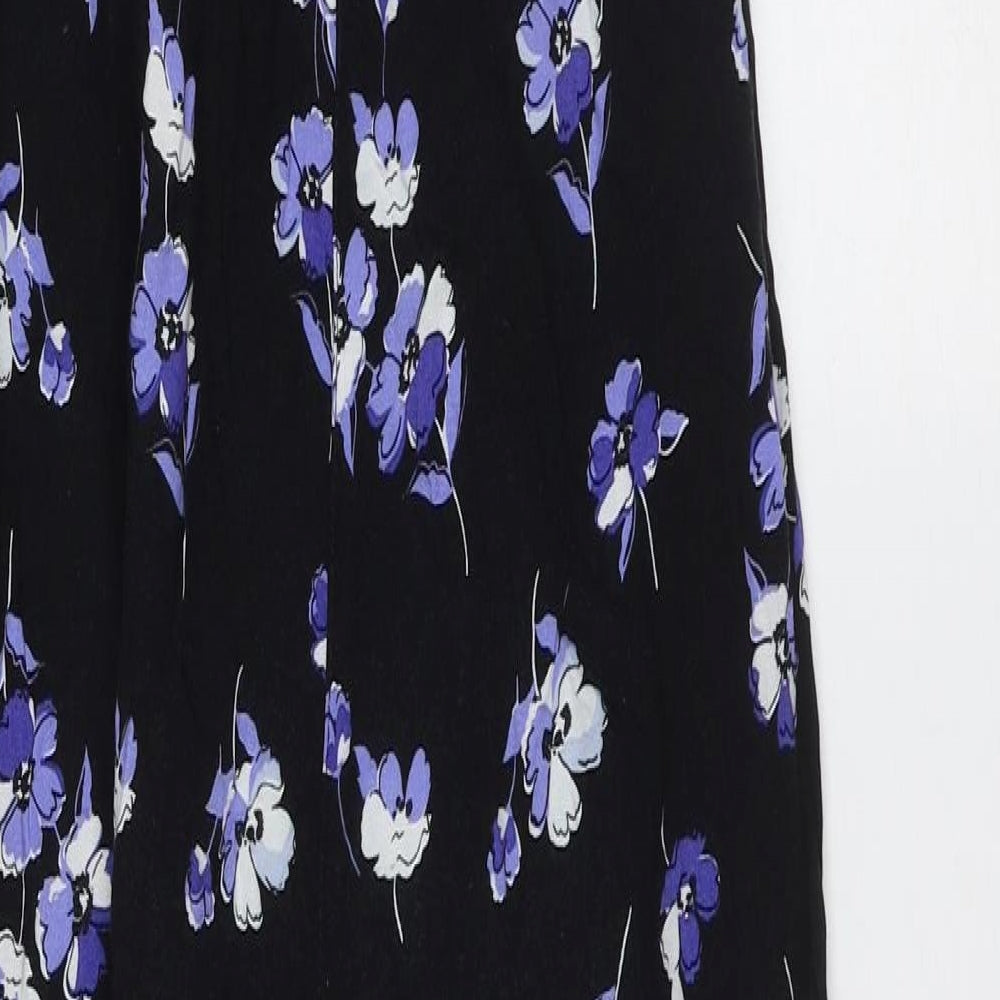 Red Herring Womens Black Floral Viscose Jumpsuit One-Piece Size 8 L28 in