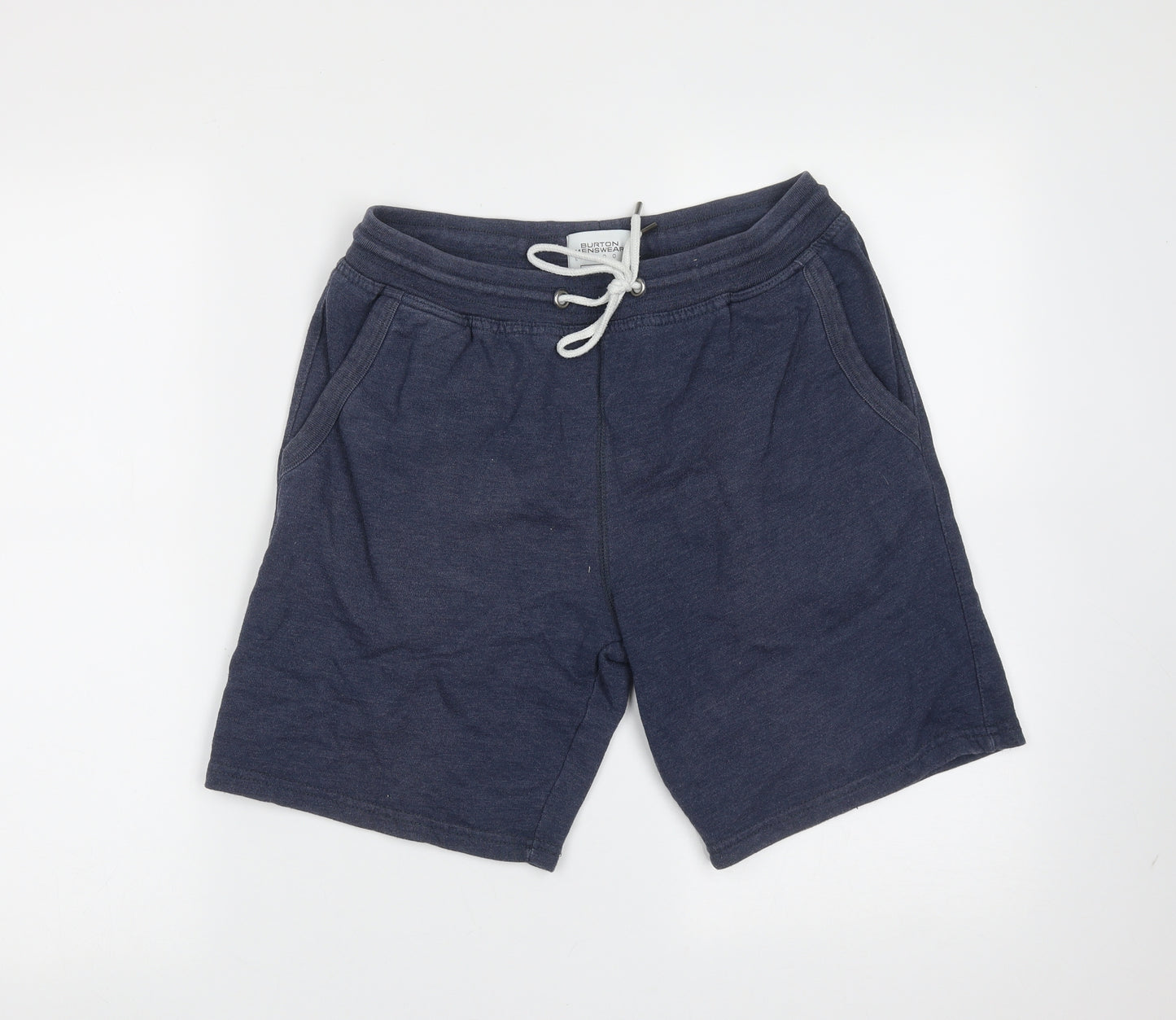 Burton Mens Blue  Cotton Sweat Shorts Size S L9 in Regular Drawstring