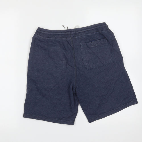 Burton Mens Blue  Cotton Sweat Shorts Size S L9 in Regular Drawstring